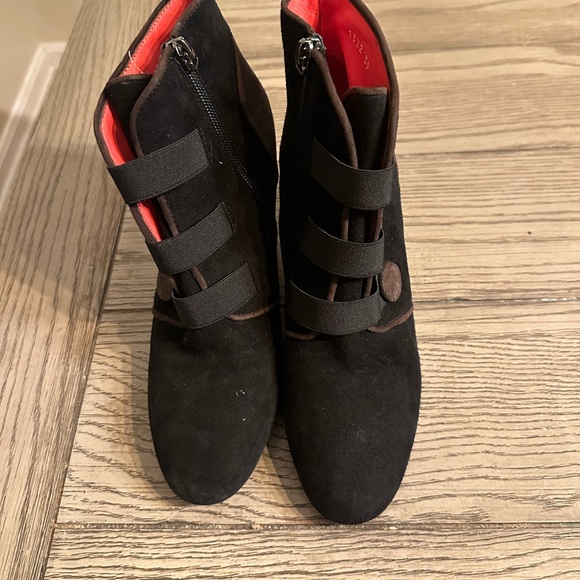Pas De Rouge Black Suede Comfort Boots Size 39 - Picture 13 of 13